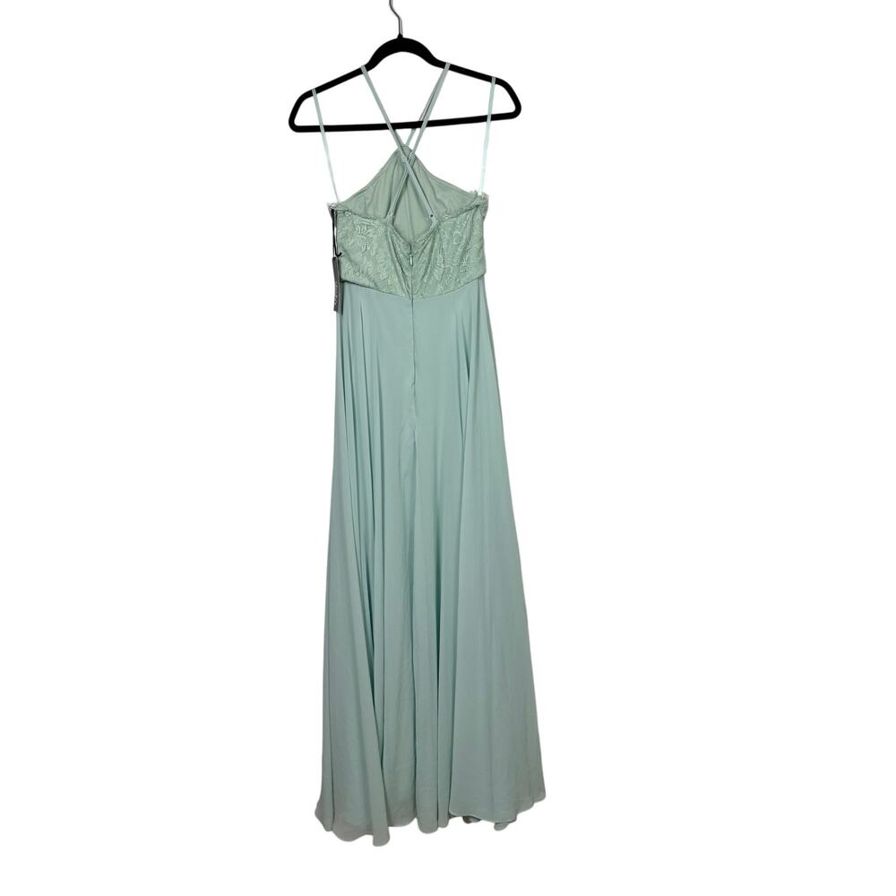 Lulus Sage Green Halter Neck Lace Maxi Dress Size S NWT - Picture 4 of 8
